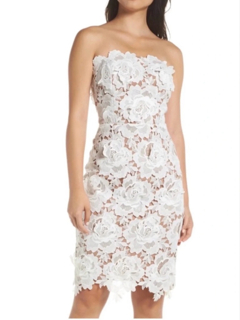 Adelyn Rae white floral aplique dress